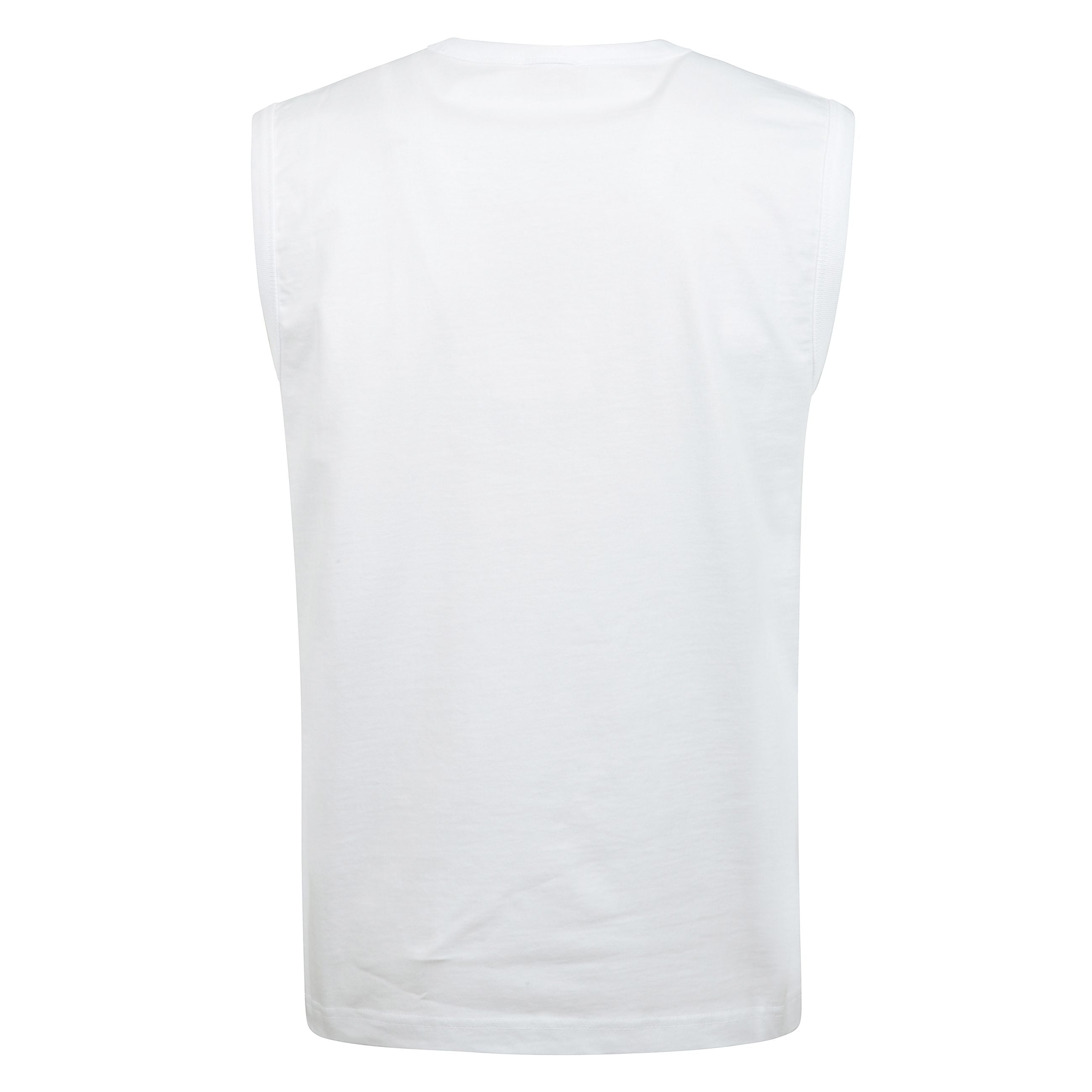 T-bisco-bigoval canotta con collo rotondo e senza maniche con logo in rilievo sul davanti