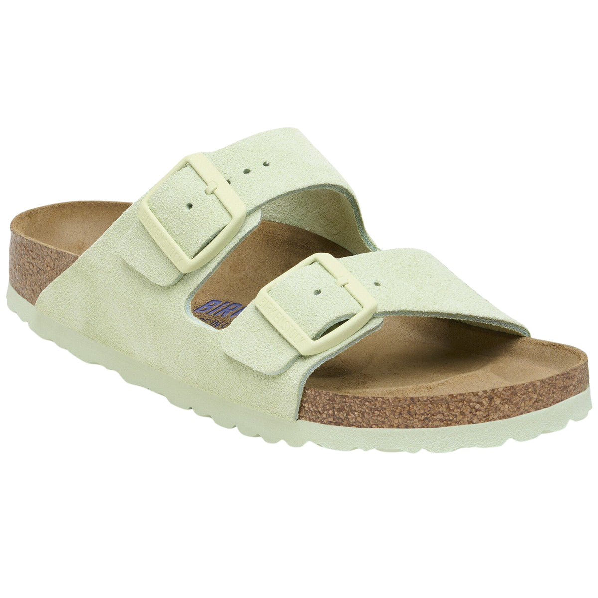 Birkenstock Arizona Soft Footbed Suede Leather Faded Lime