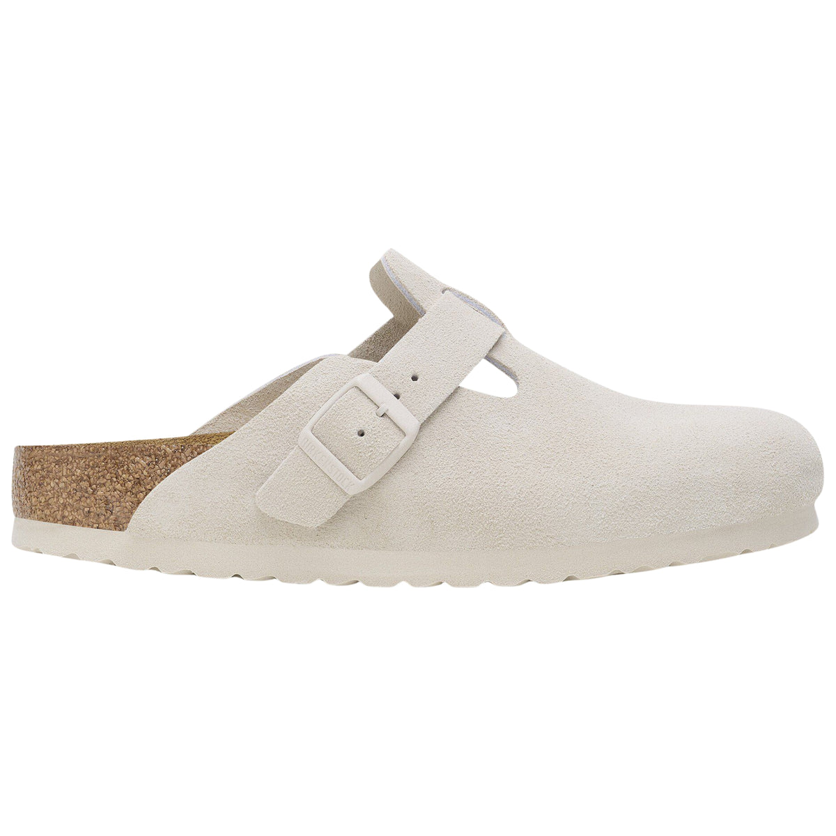 Birkenstock Boston Soft Footbed Suede Leather Antique White