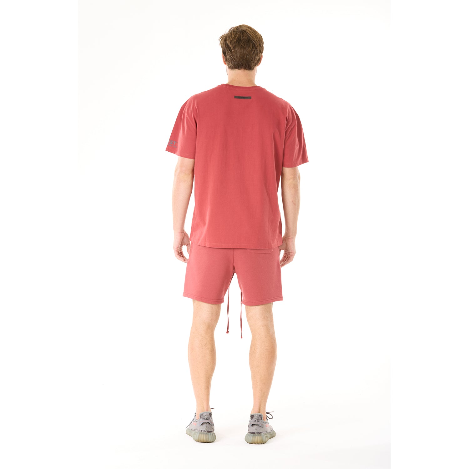 G WEST MENS LIFESTYLE PREMIUM SWEAT SHORTS - BRICK RED