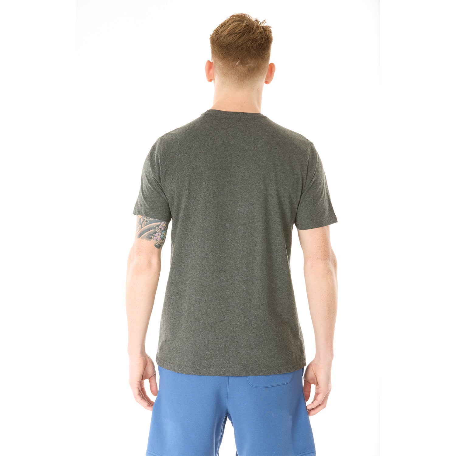 G WEST MENS SOLID CREW NECK TEE - CHARCOAL