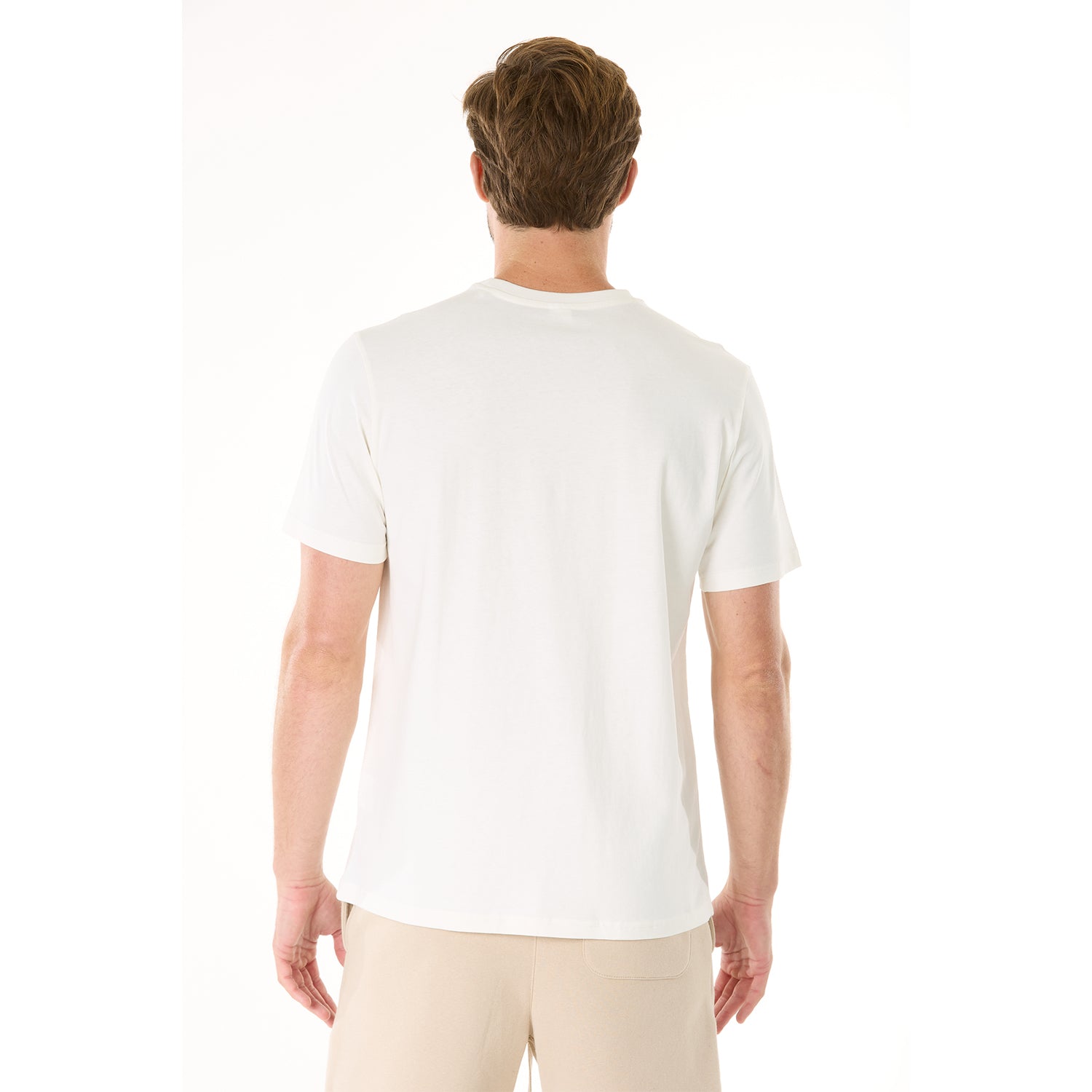 G WEST SOLID CREW NECK TEE - CREAM Mens Style : GWT0001