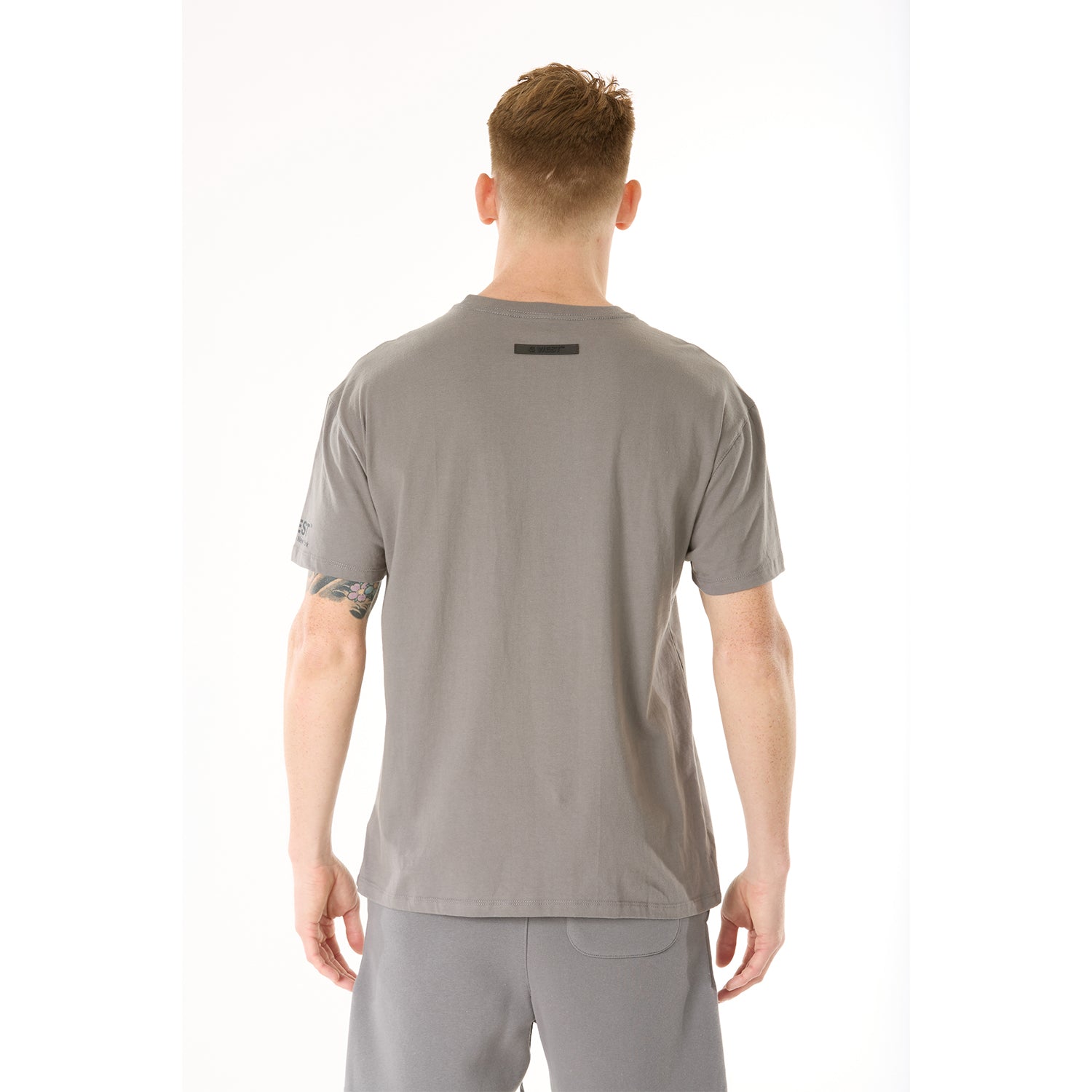 G WEST MENS LIFESTYLE PREMIUM T-SHIRT - CHARCOAL GRAY
