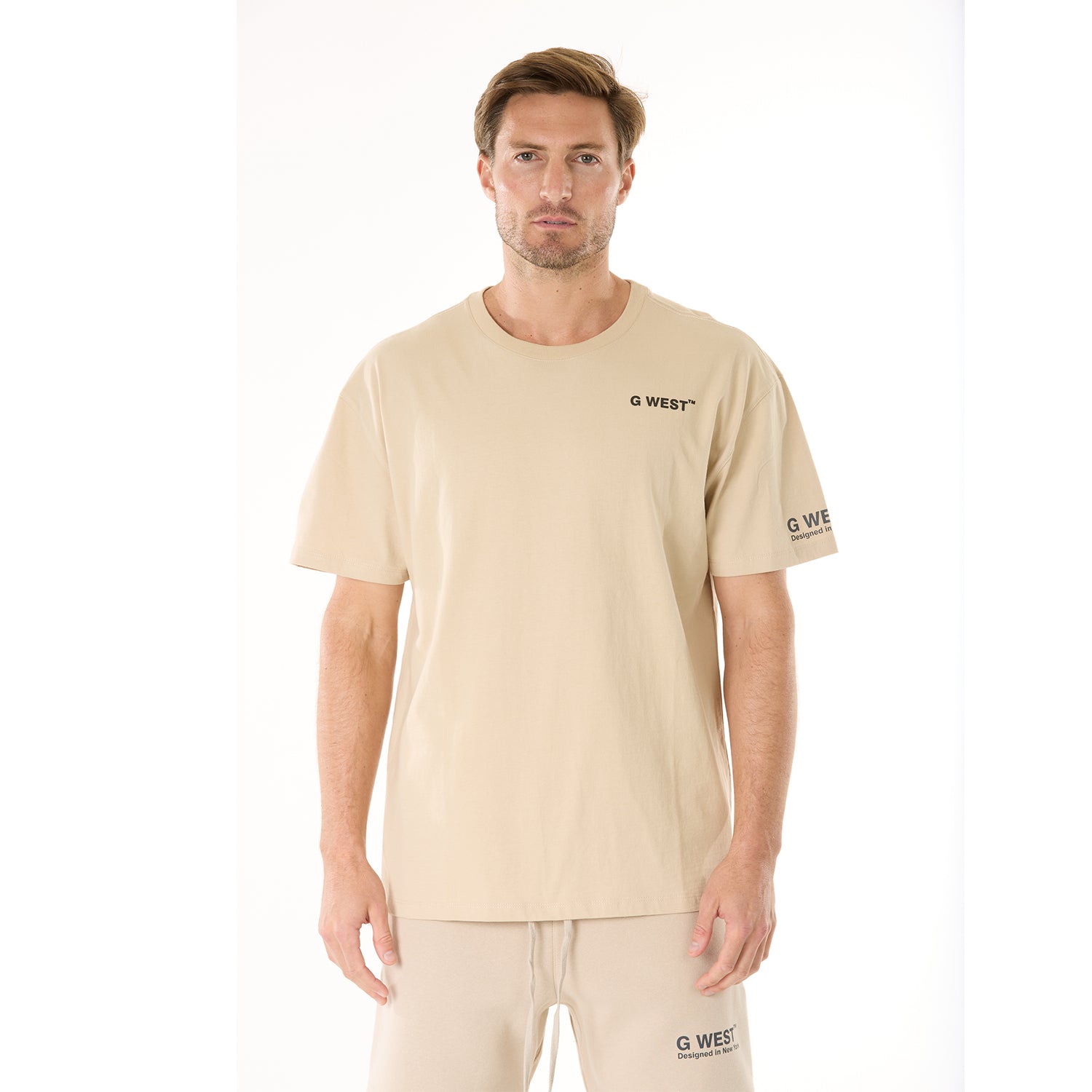 G WEST MENS LIFESTYLE PREMIUM T-SHIRT - OXFORD TAN