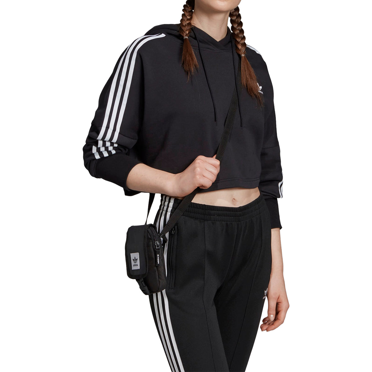 Adidas Cropped Hooded Sweatshirt Womens Style : Ed7554