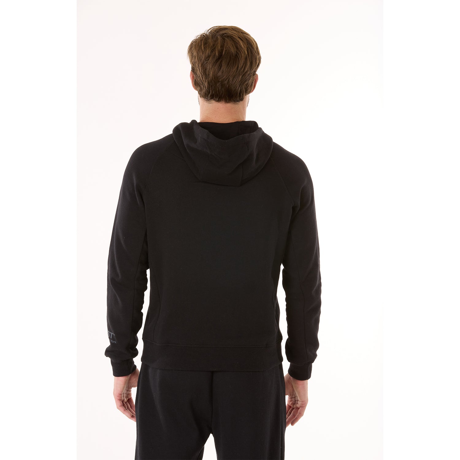 G WEST MENS FLEECE ZIPPER HOODIE - JET BLACK