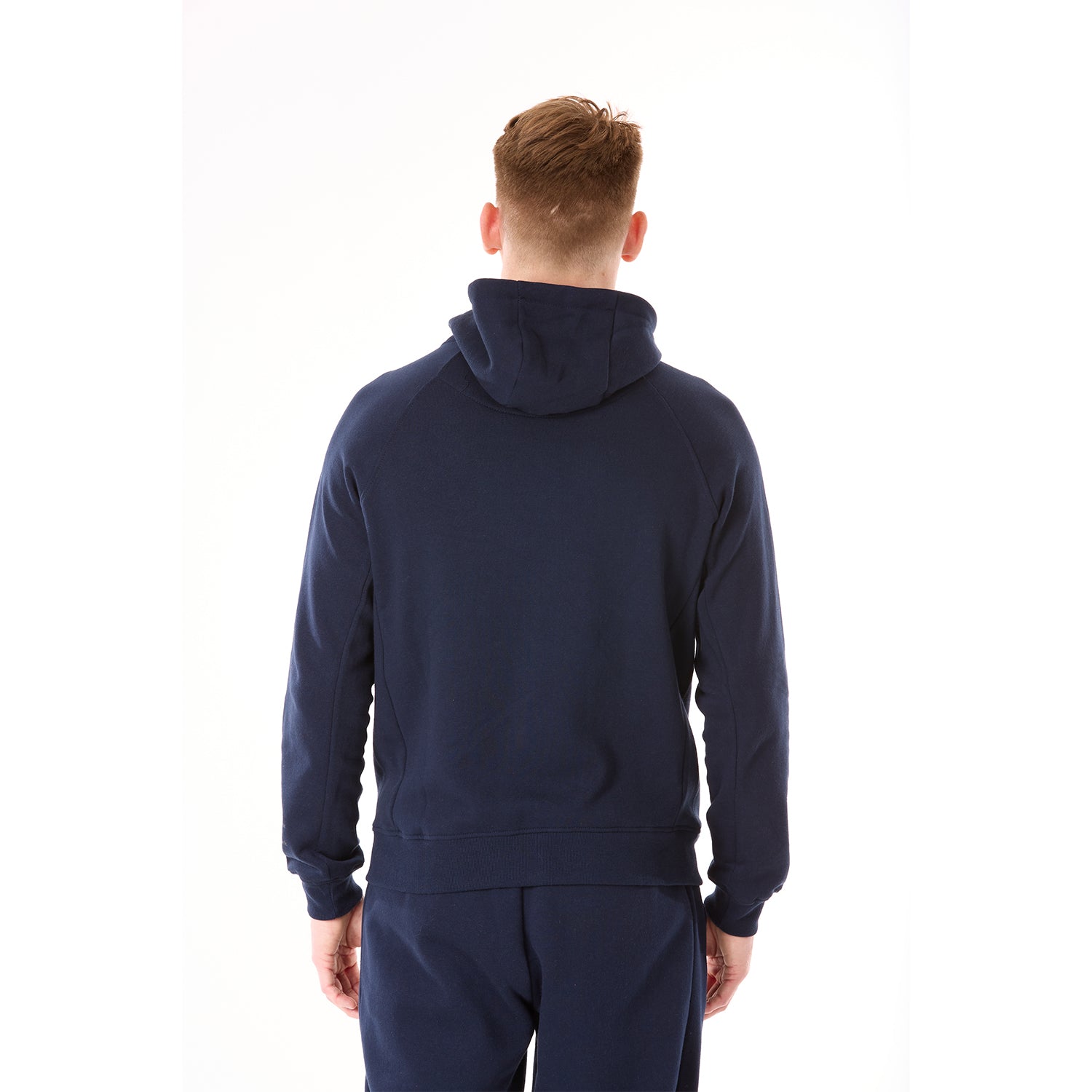 G WEST MENS FLEECE ZIPPER HOODIE - NAVY BLAZER