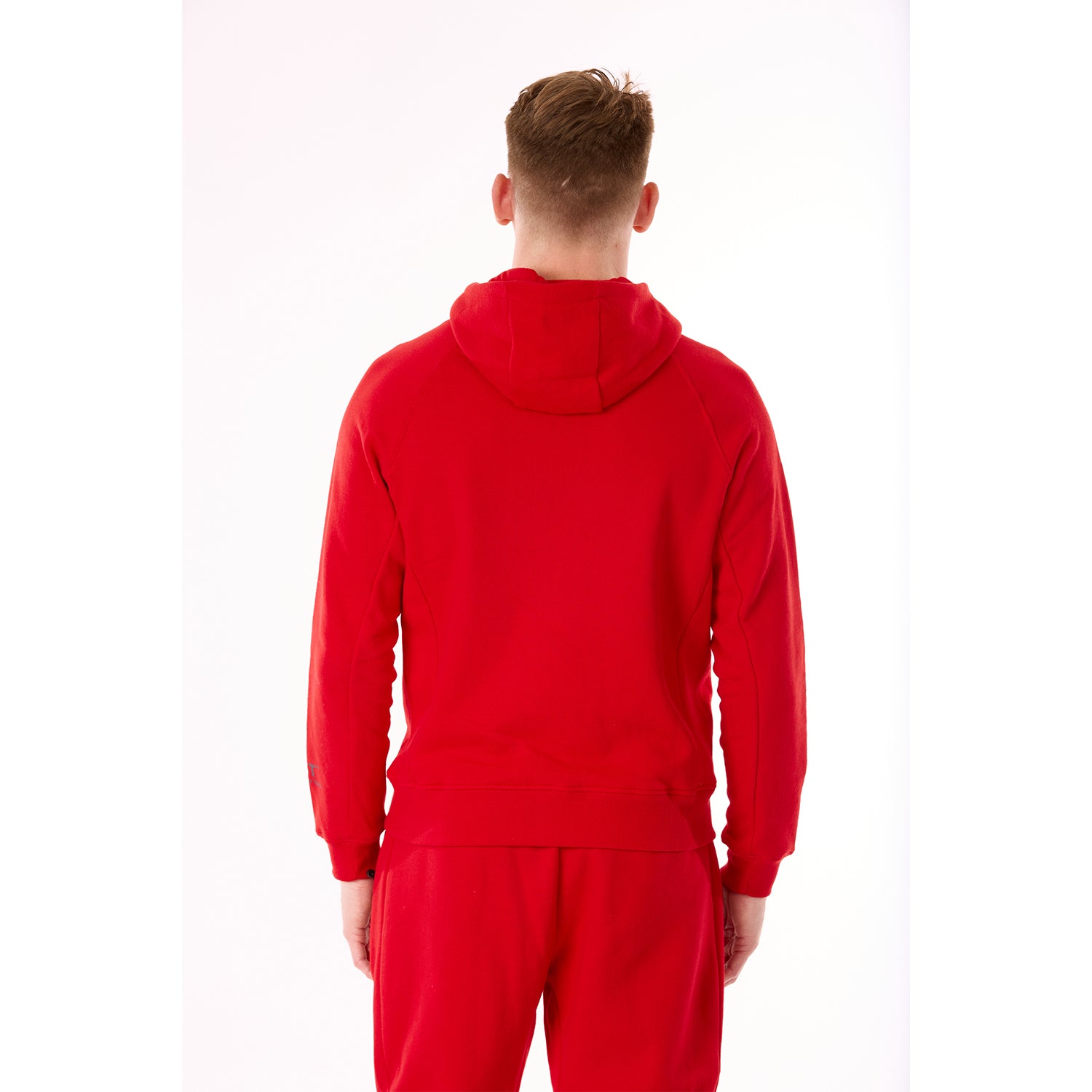 G WEST MENS FLEECE ZIPPER HOODIE - RACING RED