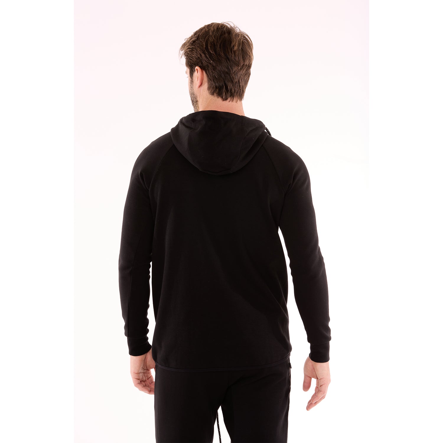 G WEST MENS FLEECE ZIPPER HOODIE - BLACK