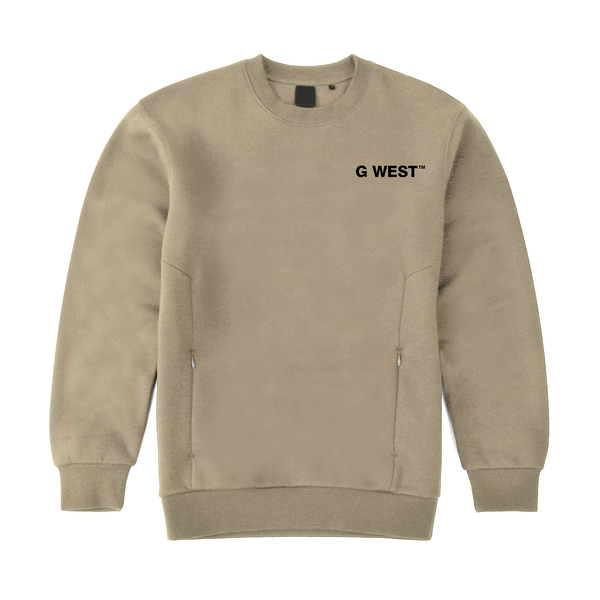 G-west Fleece Crewneck With Invisible Zippers Mens Style : Gwcrwl7006