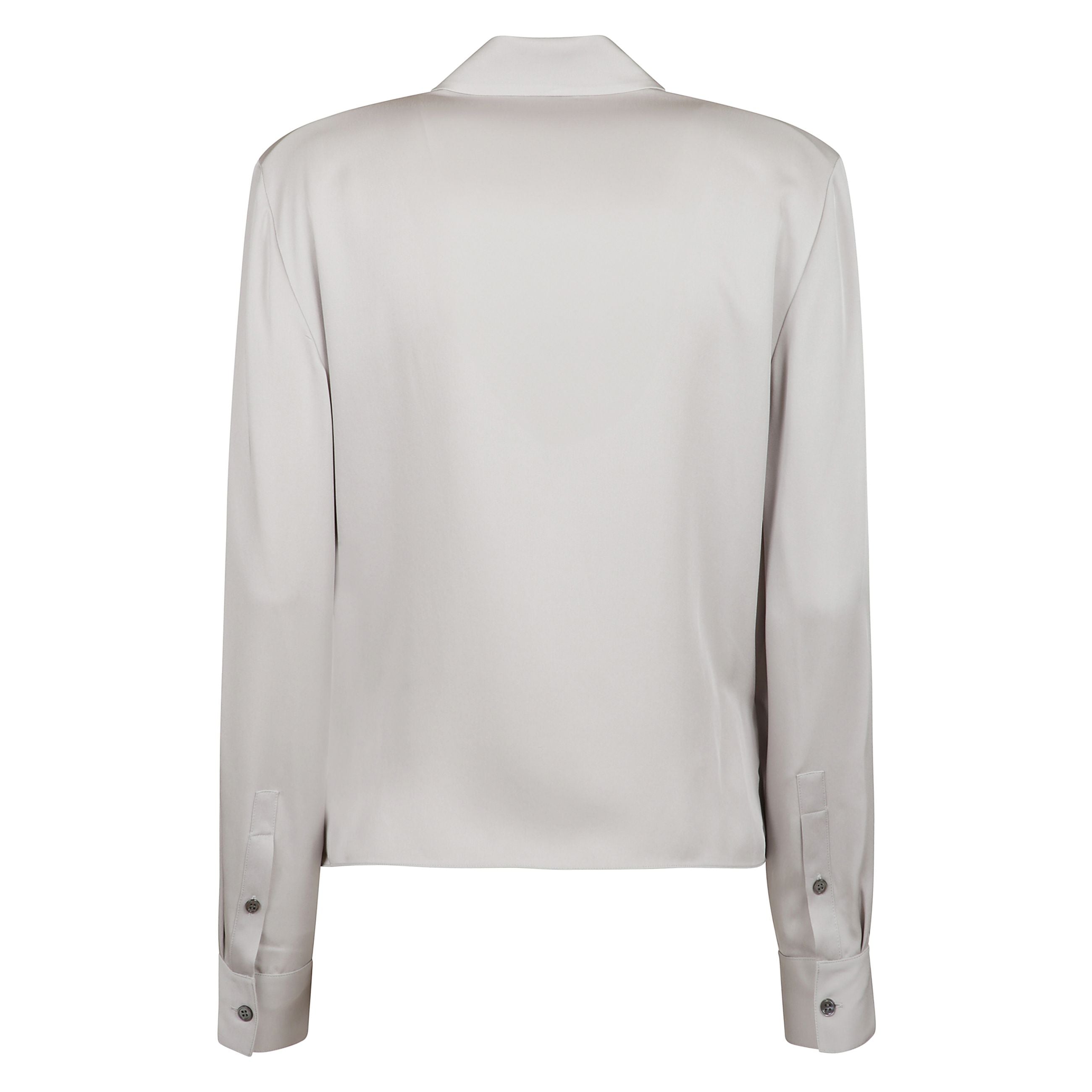 Blusa nera a maniche lunghe con revers a lancia
