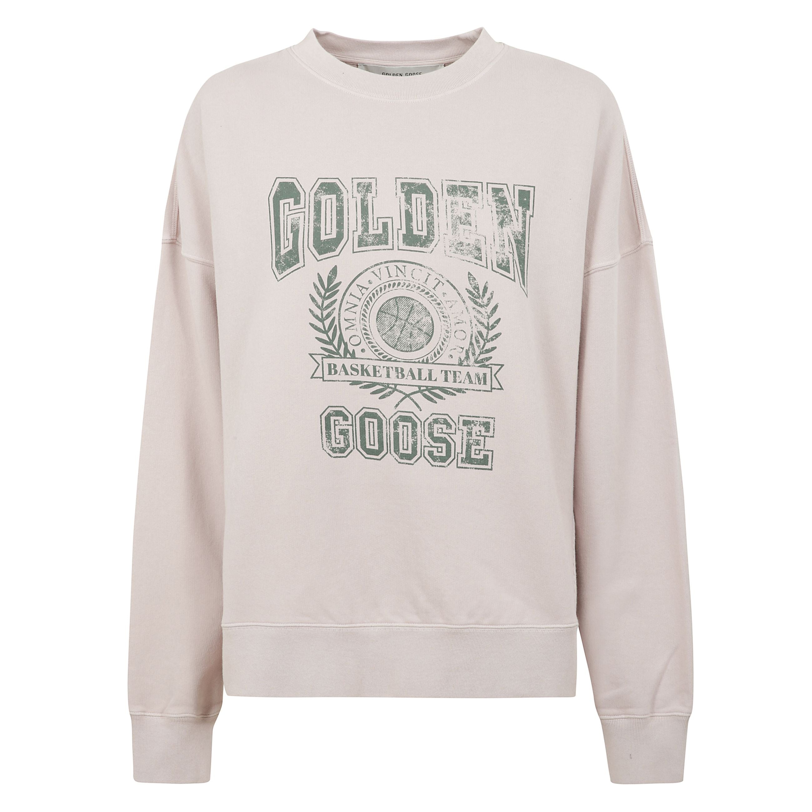 Felpa girocollo in cotone con stampa logata