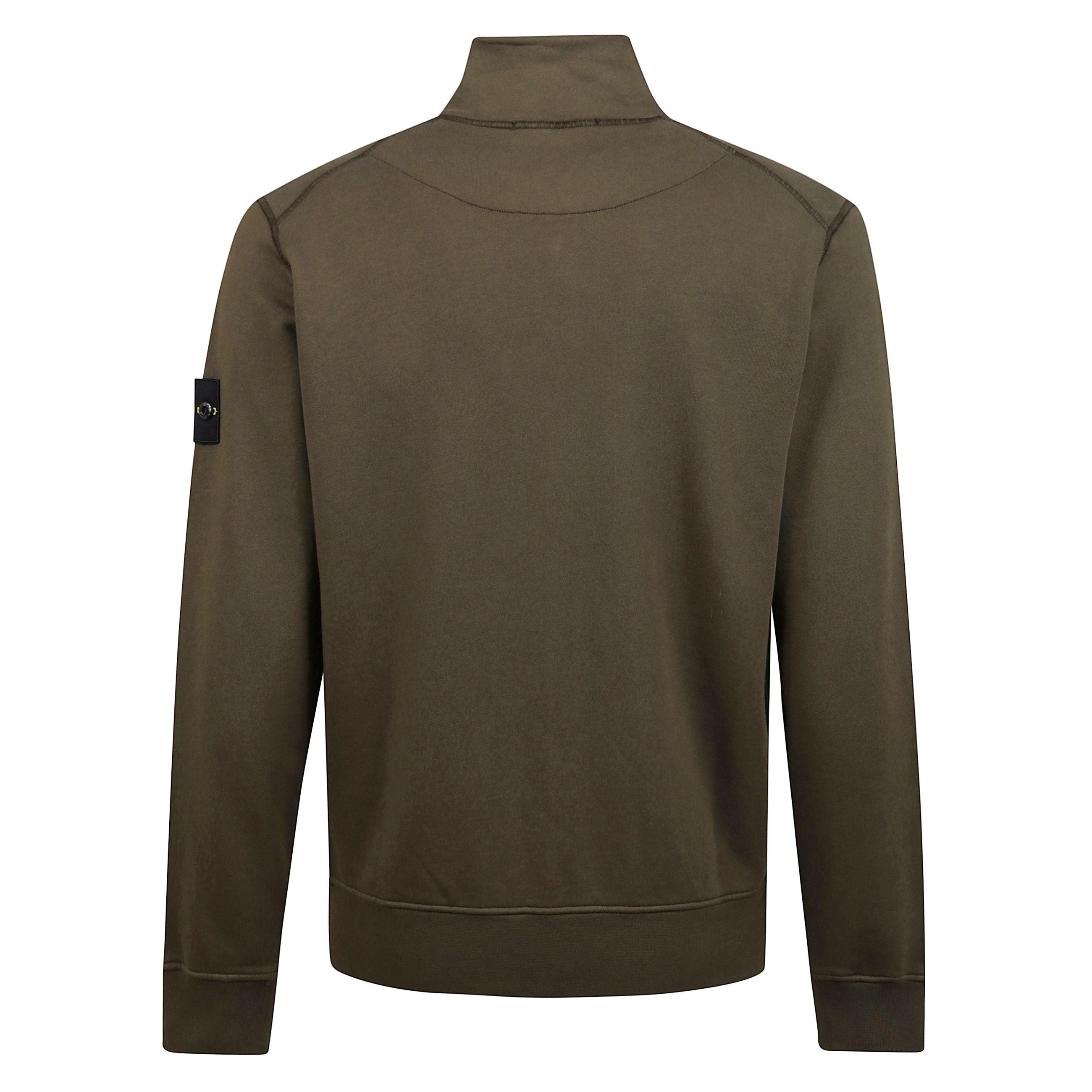 Felpa a collo alto e chiusura frontale con zip a maniche lunghe e orli elasticizzati con applicazione removibile