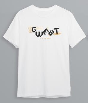G West Mens Printed Album Cover T Shirt - White