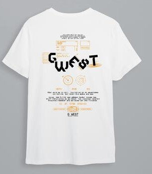 G West Mens Printed Album Cover T Shirt - White