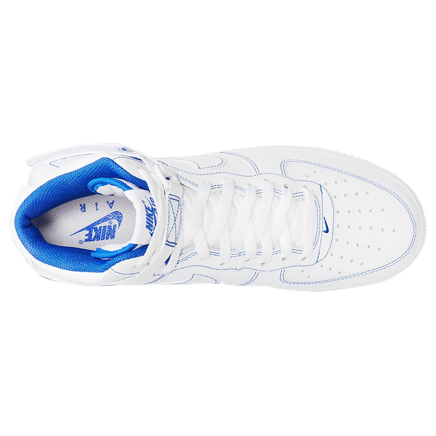 Nike Air Force 1 High White Royal Blue Contrast Stitch