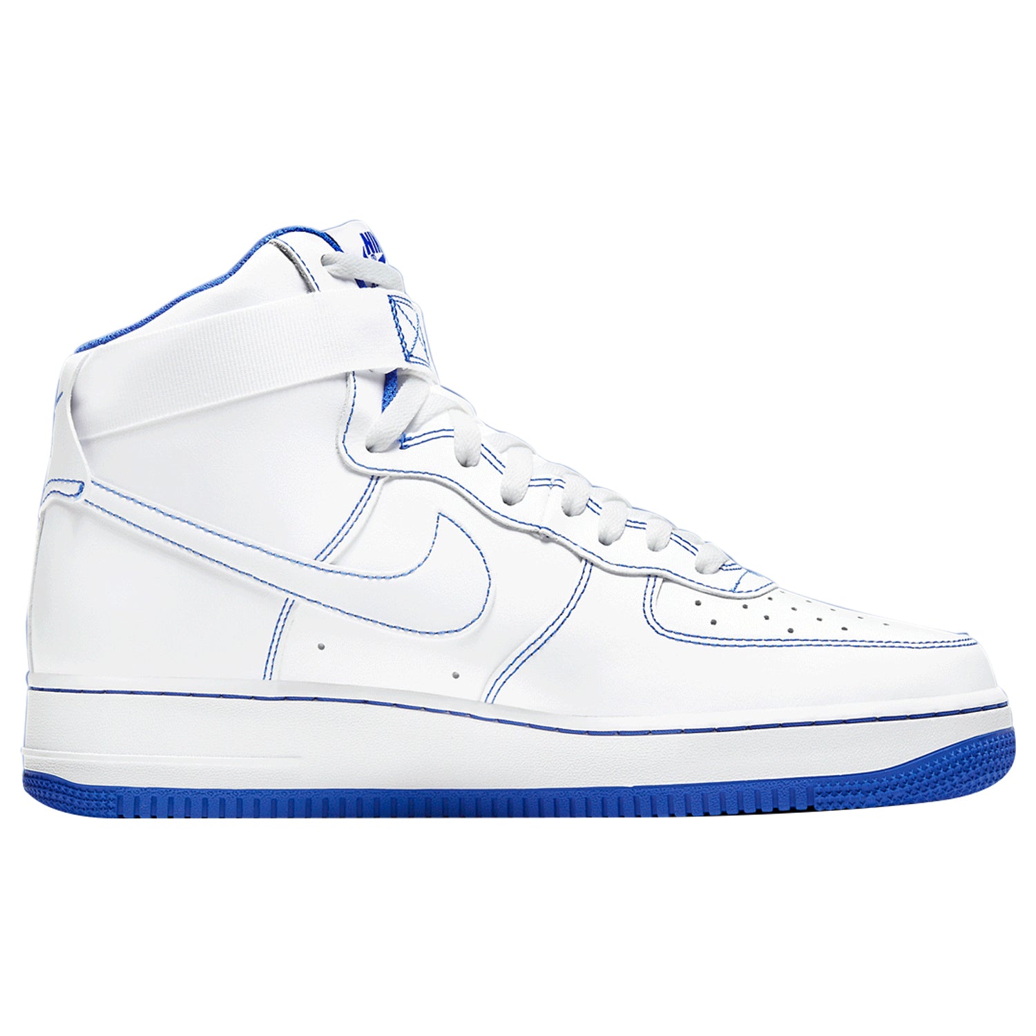Nike Air Force 1 High White Royal Blue Contrast Stitch