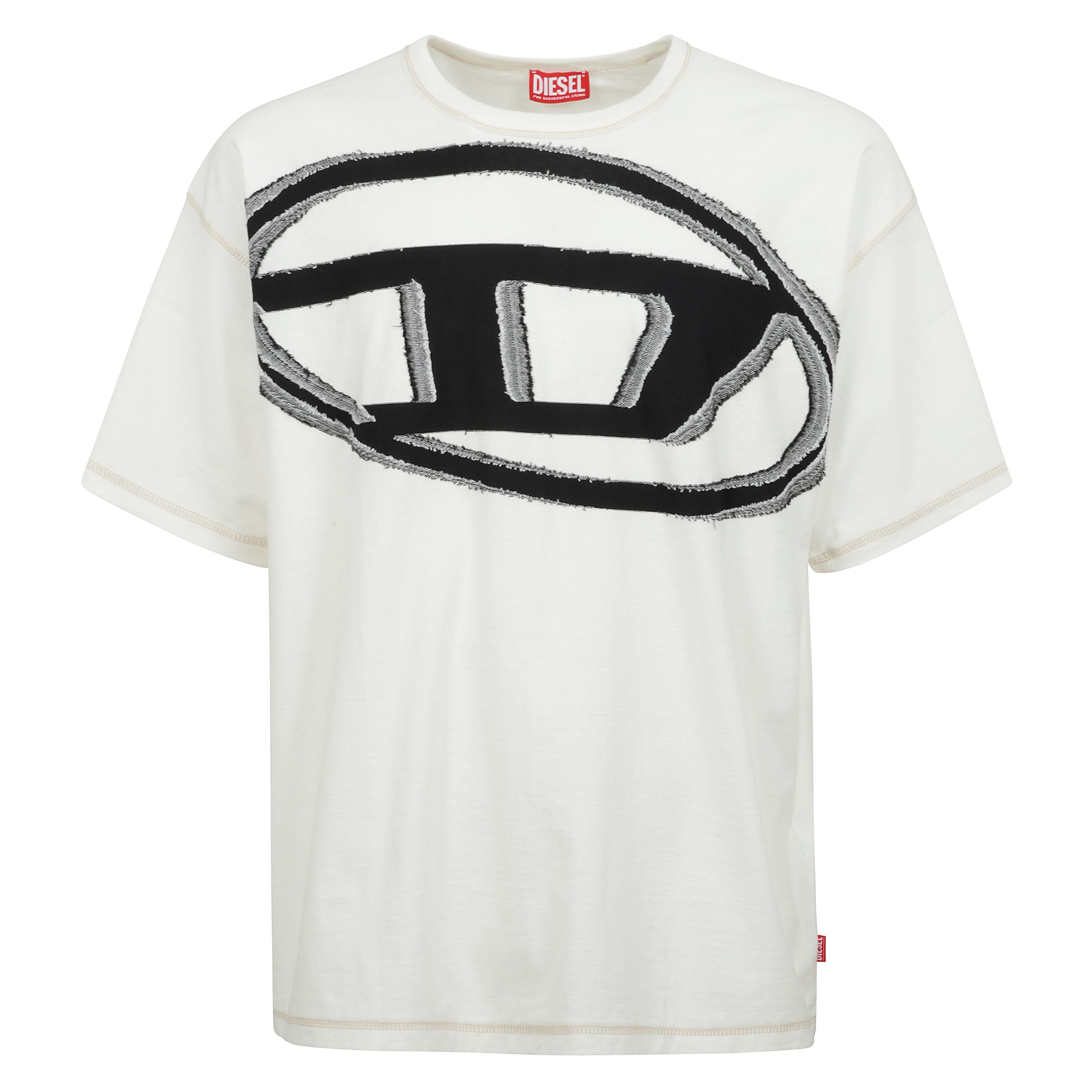 T-doxt t-shirt a girocollo con stampa bianca a forma di logo stilizzato