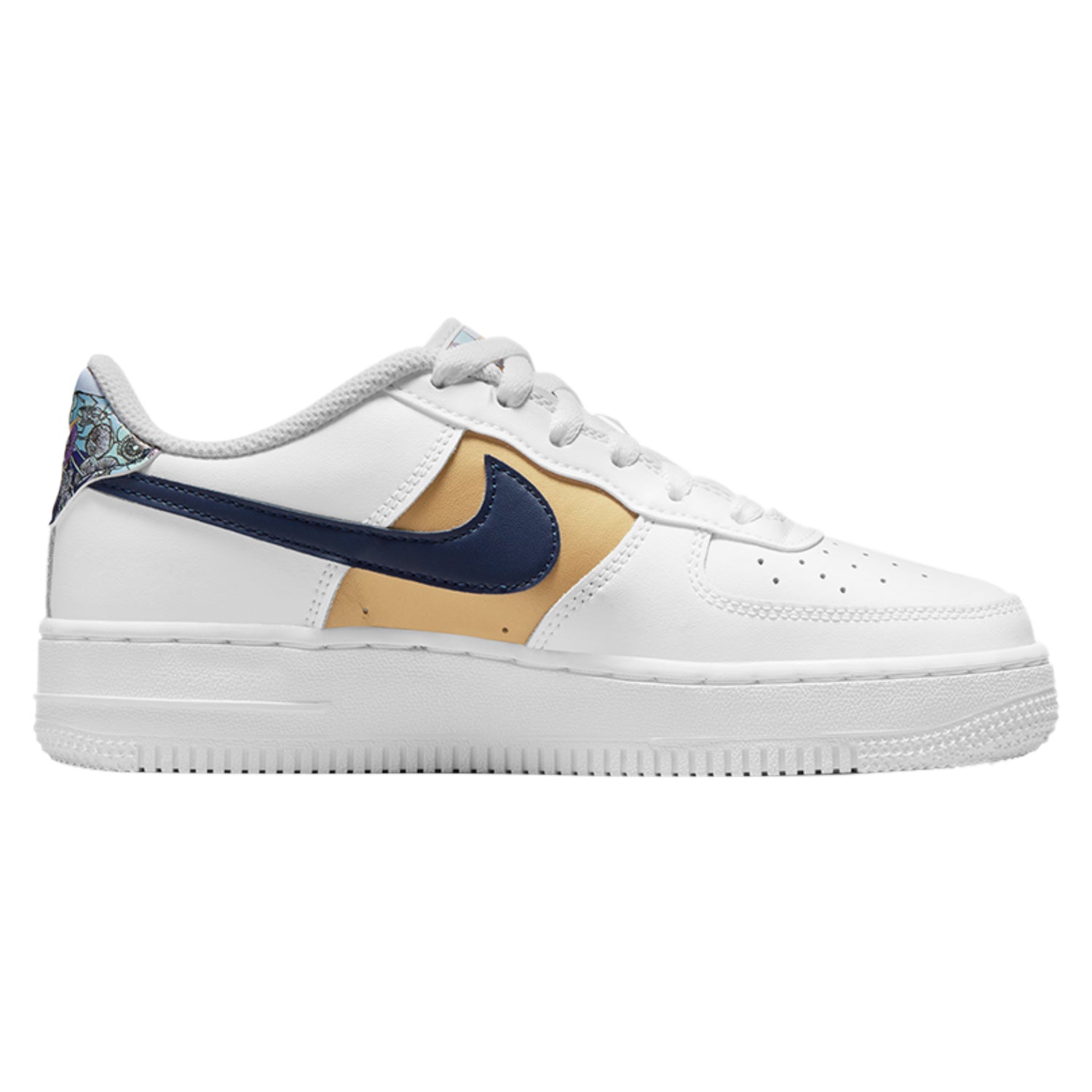 Nike Air Force 1 Low '07 LV8 White Blue Void Metallic Gold (GS)