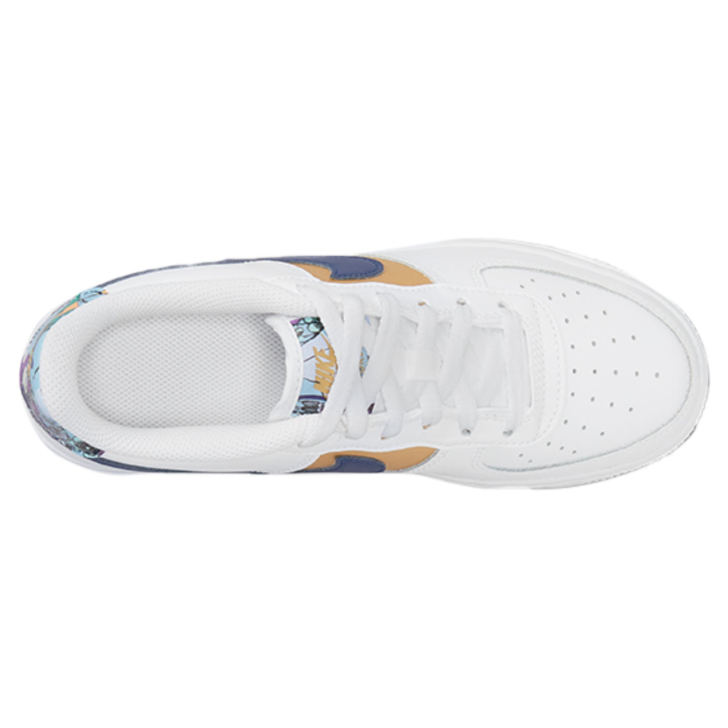 Nike Air Force 1 Low '07 LV8 White Blue Void Metallic Gold (GS)