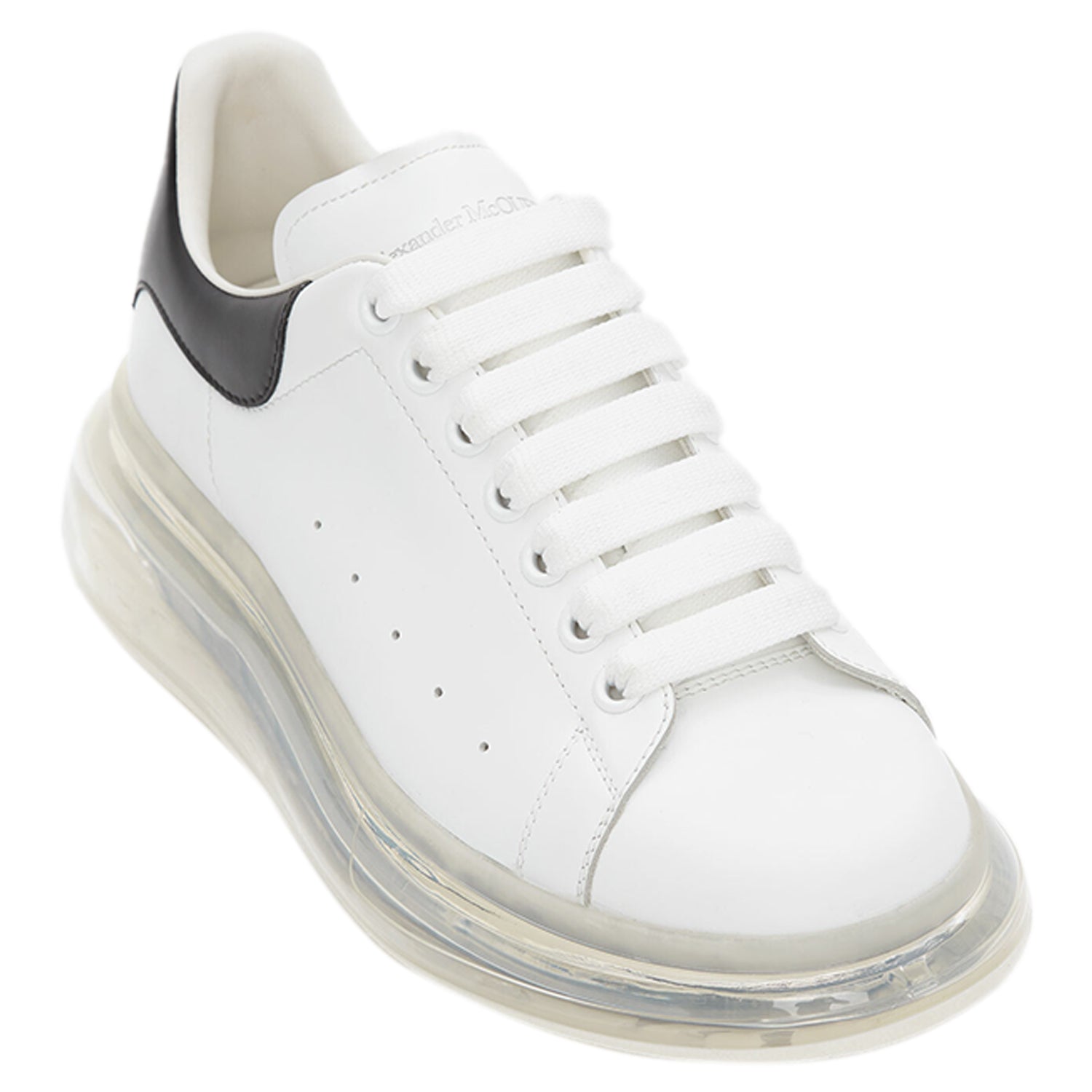 Alexander McQueen Tread Slick Low Lace Up Leather Graffiti White Black White