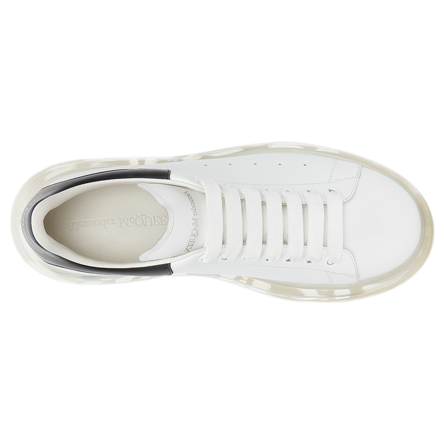 Alexander McQueen Tread Slick Low Lace Up Leather Graffiti White Black White