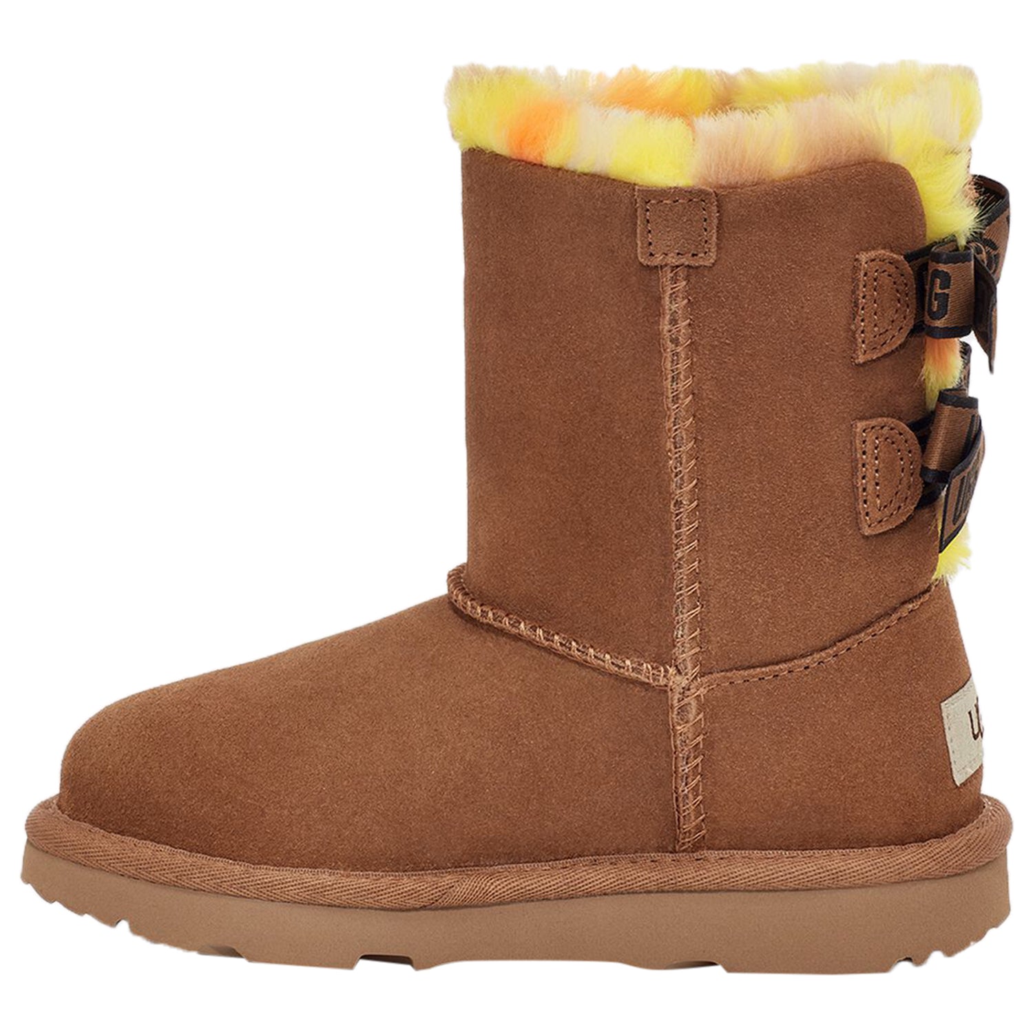UGG Bailey Bow Plaid Punk Boot Chestnut (Toddler)