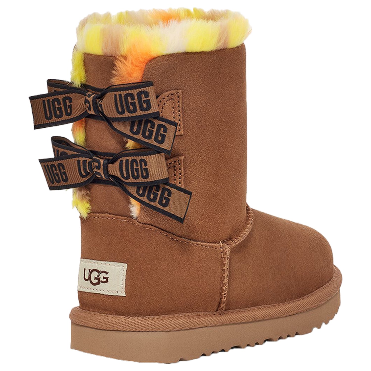 UGG Bailey Bow Plaid Punk Boot Chestnut (Toddler)