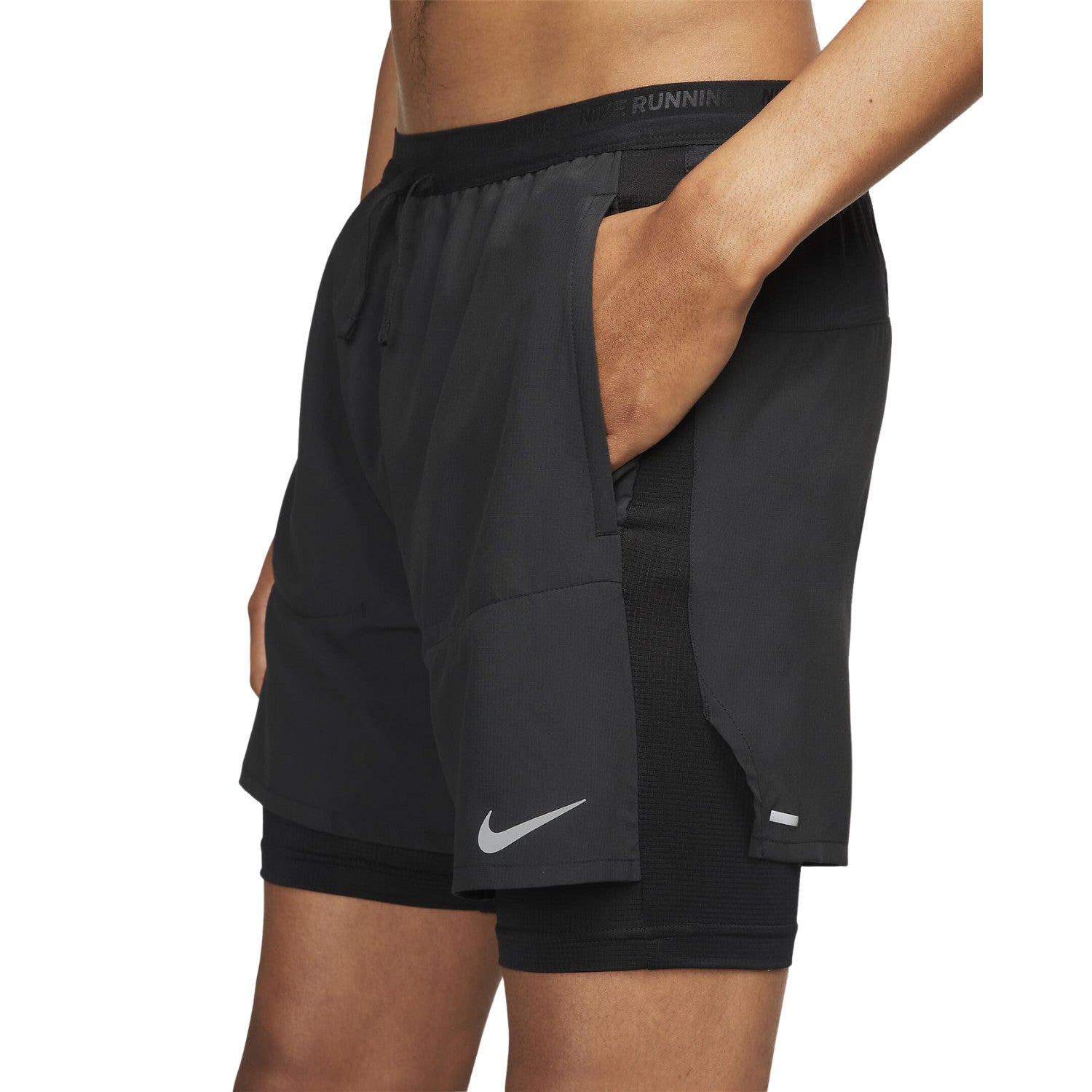 Nike Stride Dri-FIT 5" Hybrid Running Shorts Black
