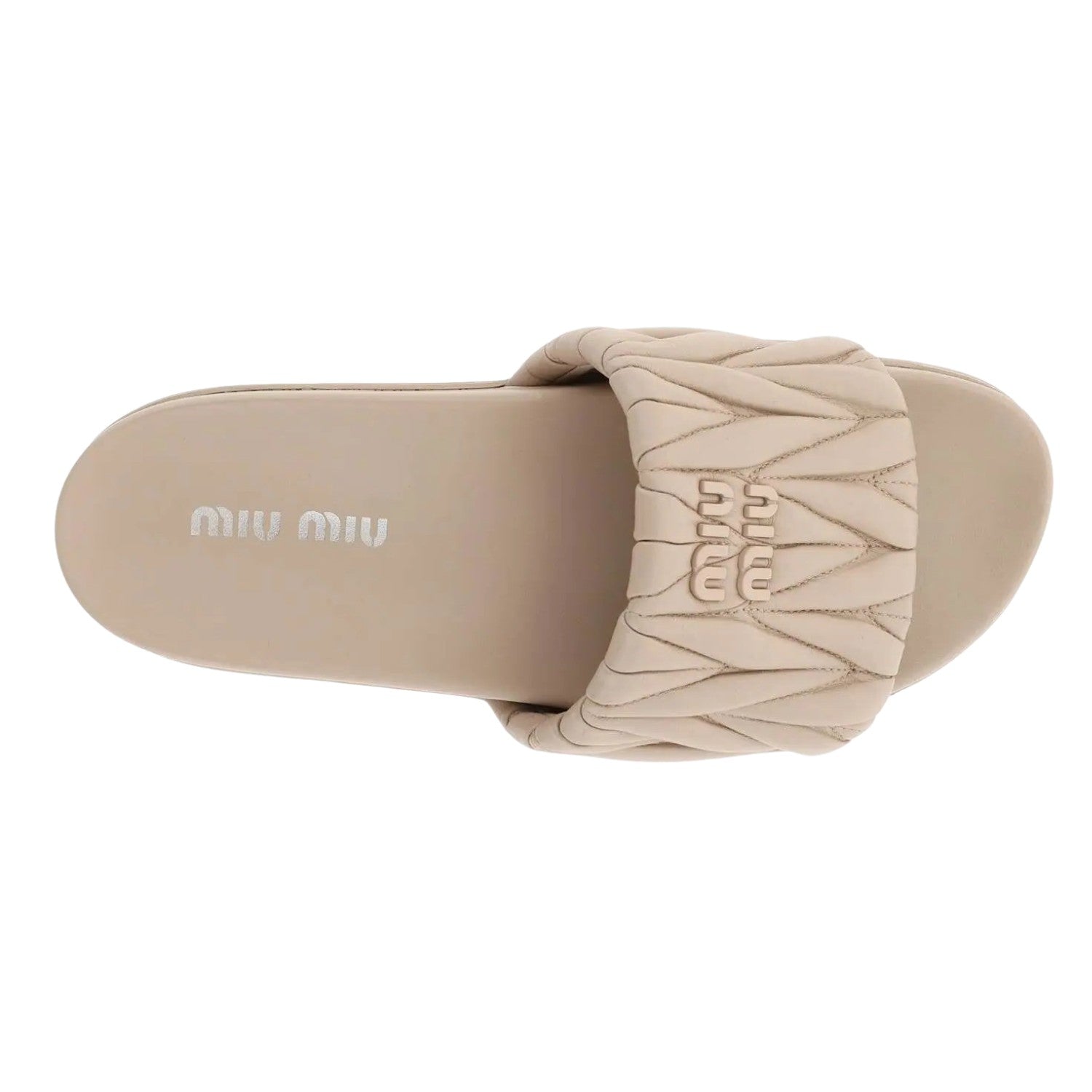 Miu Miu Matelassé Nappa Leather Slides Womens Style : 5xx601_3lm4