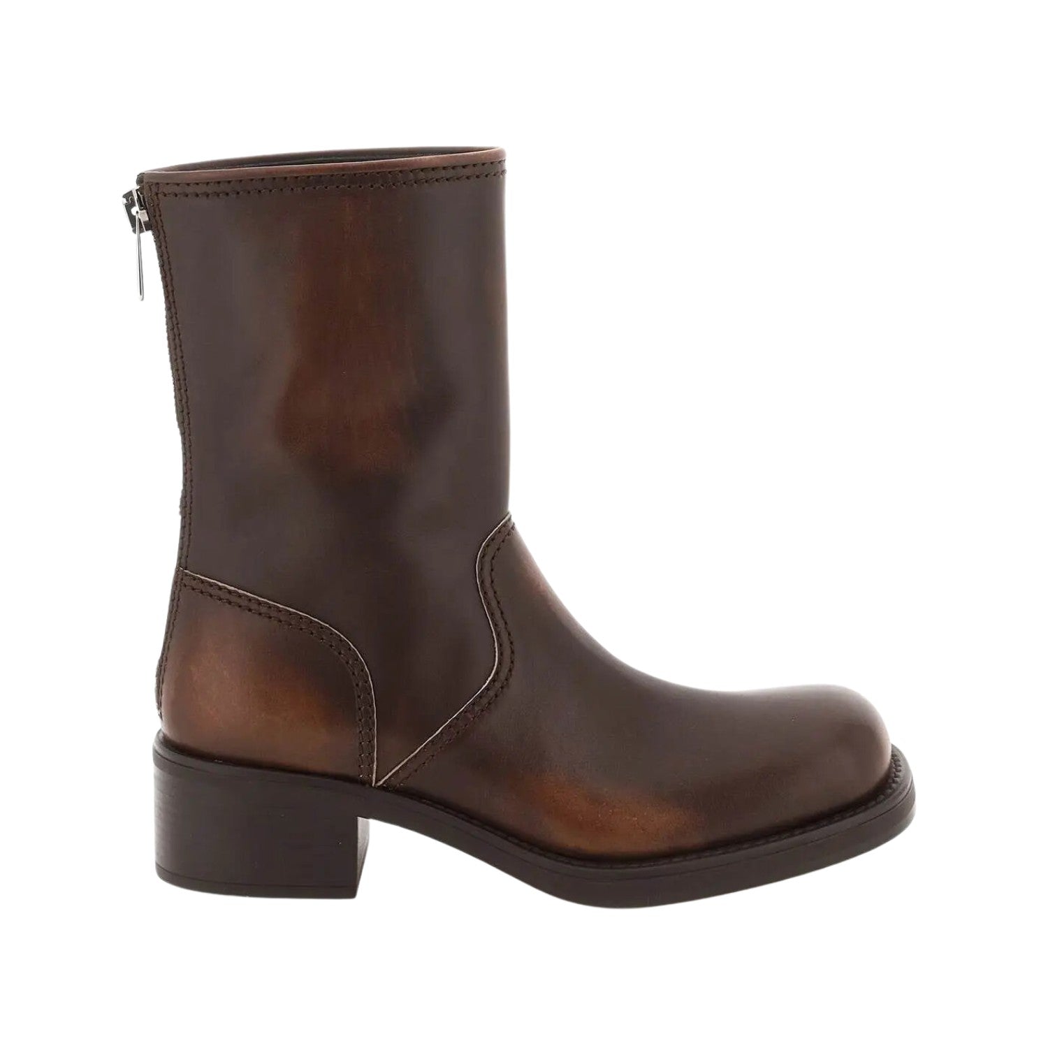 Miu Miu Vintage Efect Leather Ankle Boots Womens Style : 5u795d_3f33