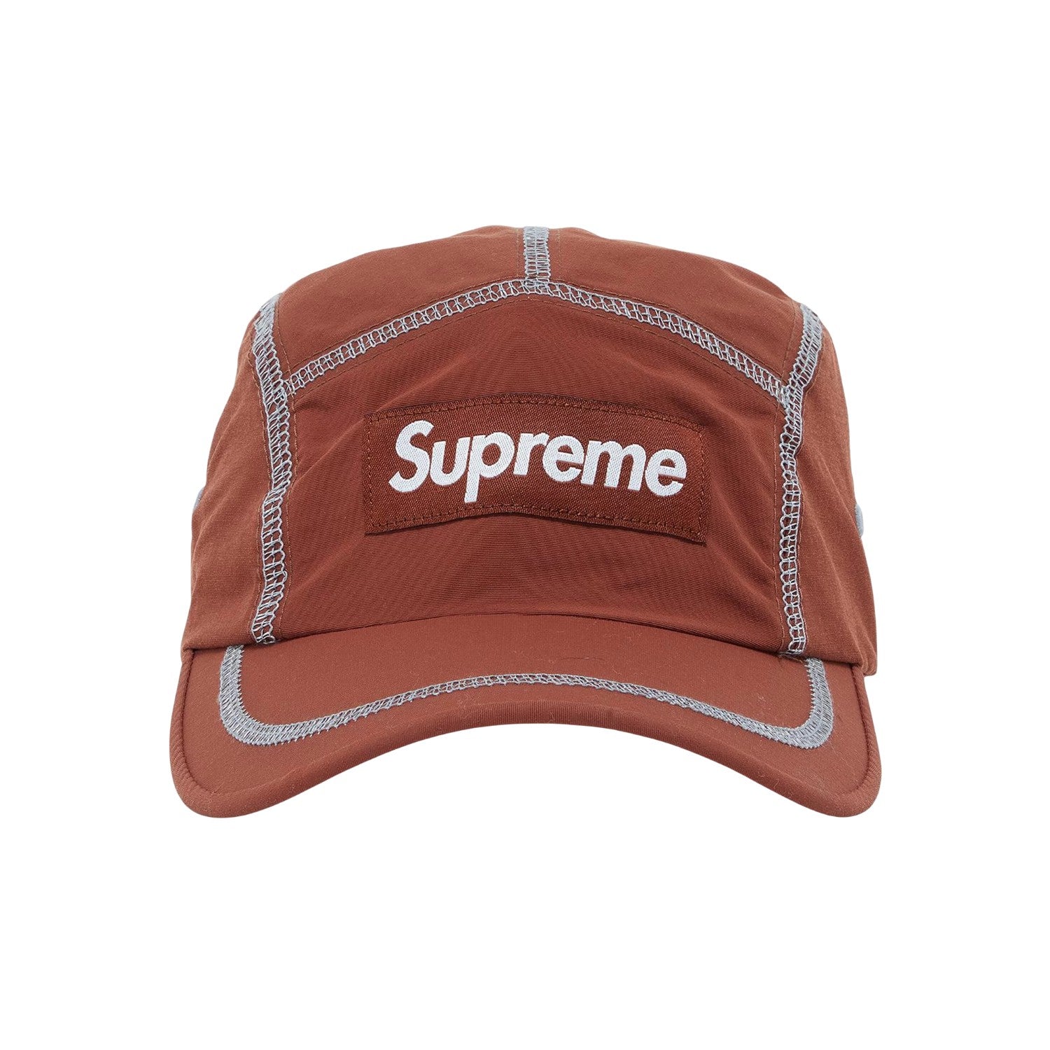 Supreme Reflective Stitch Camp Cap Brown