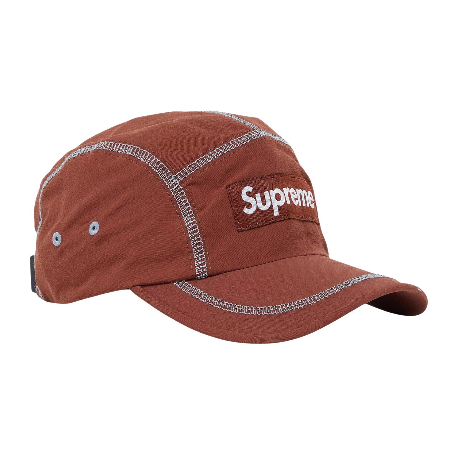 Supreme Reflective Stitch Camp Cap Brown