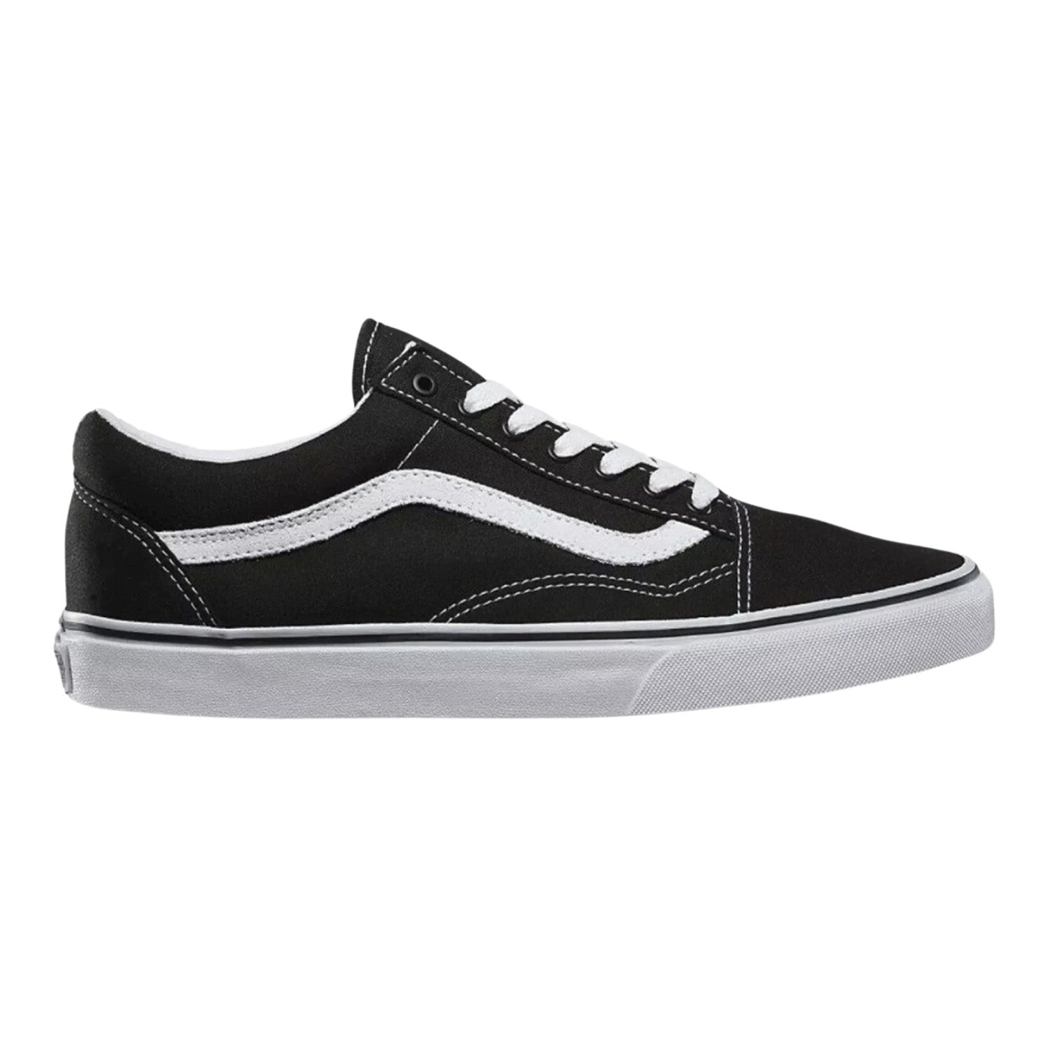 Vans Old Skool Black White (White Heel Tab)