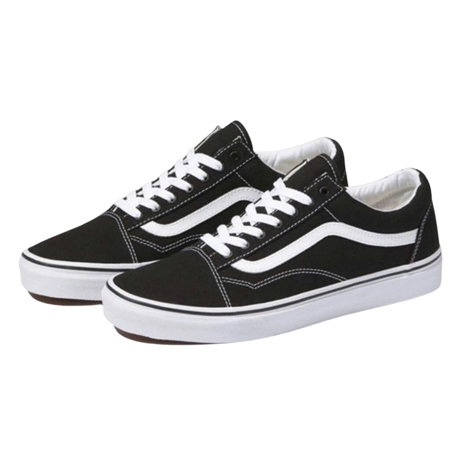 Vans Old Skool Black White (White Heel Tab)