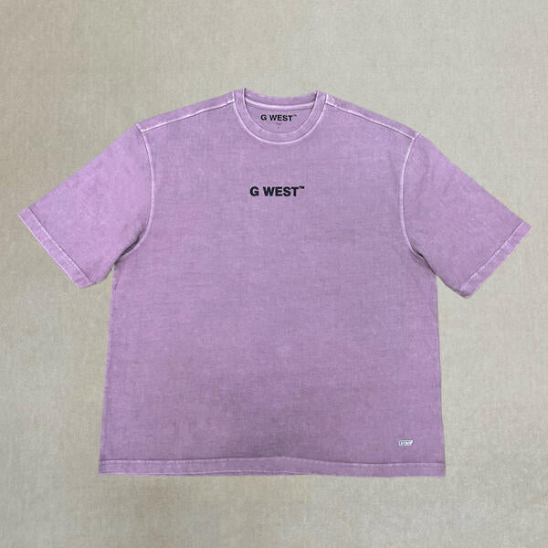 G WEST MENS STONE WASH TEE - PINK