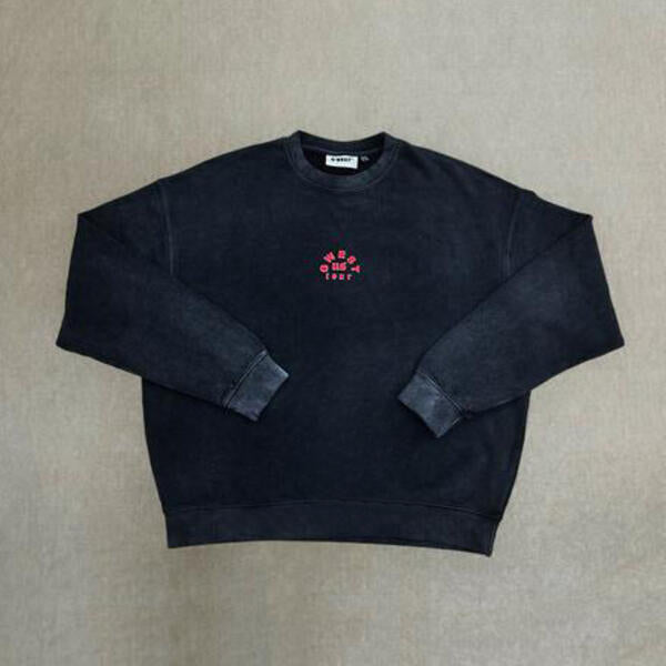 G WEST MENS LONG SV CREW NECK - BLACK
