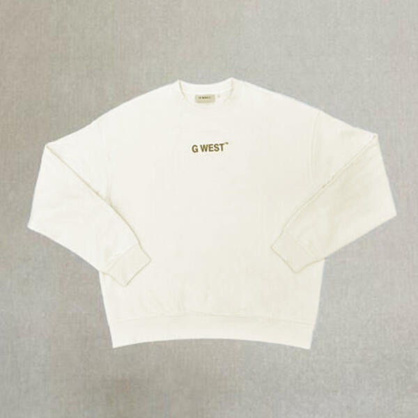 G WEST MENS LONG SV CREW NECK - CLOUD CREAM