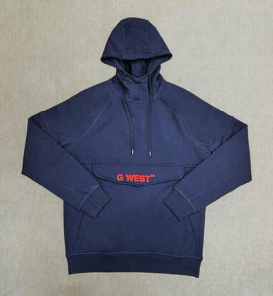 G WEST MENS KANGARO POCKET PREMIUM HOODIE- NAVY