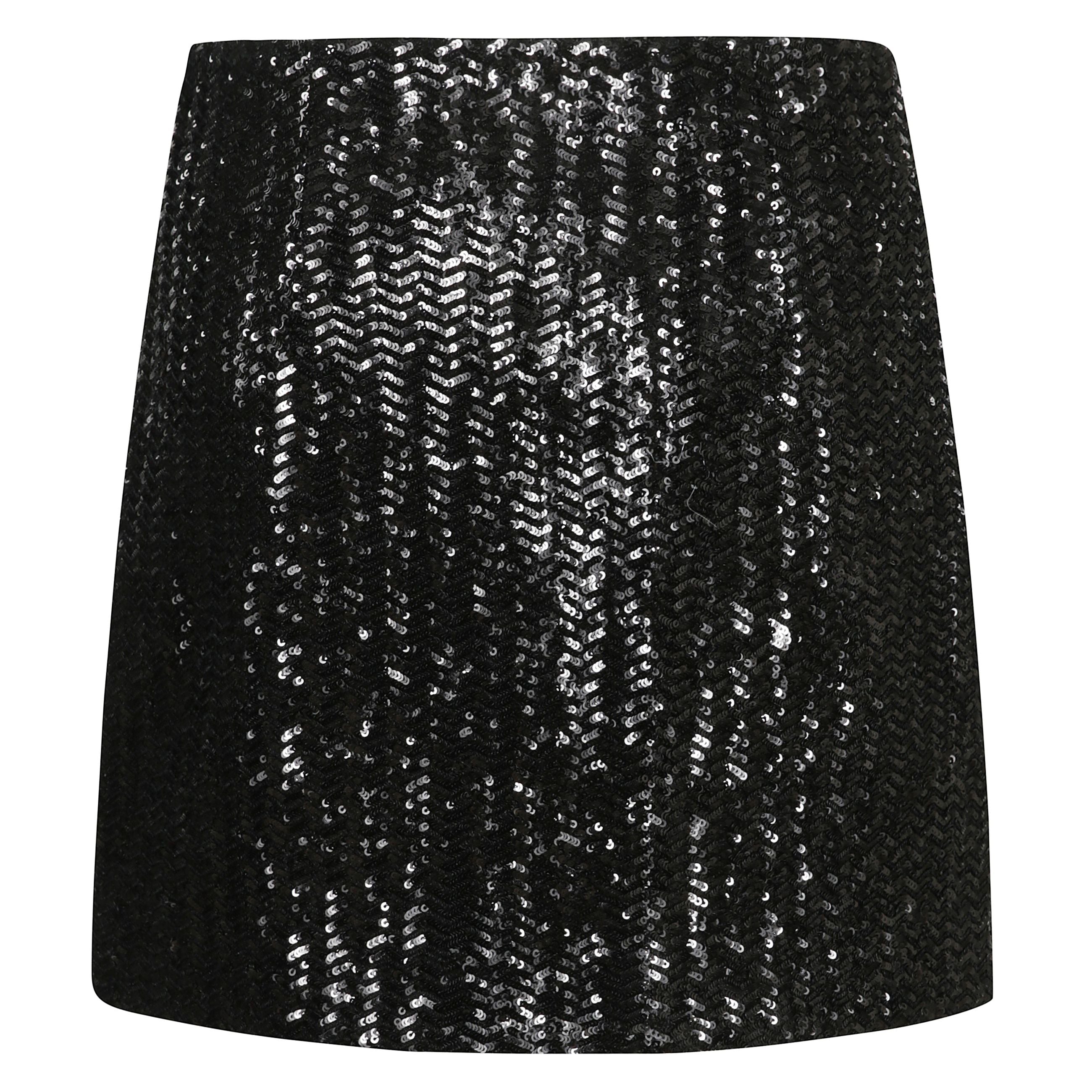 Minigonna tierra con design in paillettes