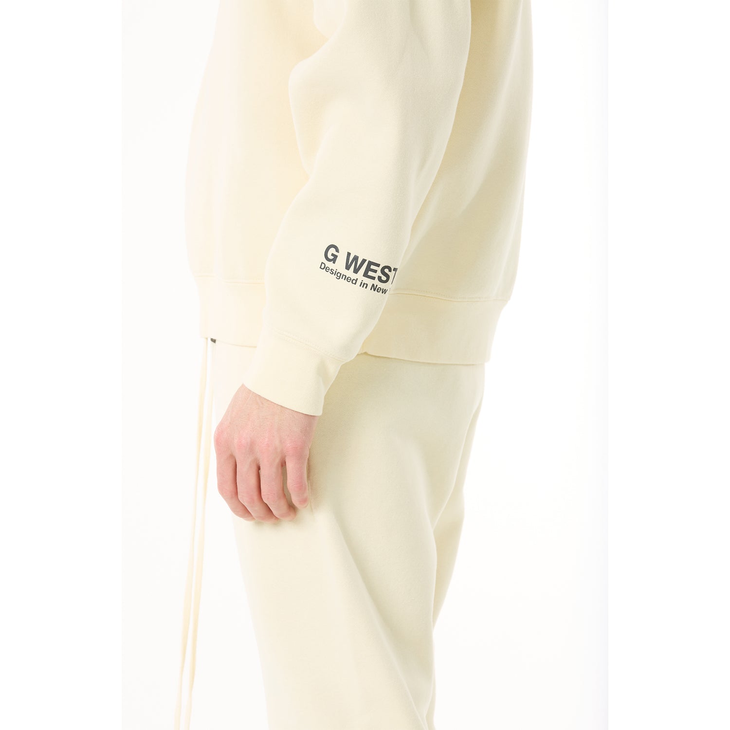 G WEST MENS LIFESTYLE PREMIUM CREW NECK SWEATSHIRT - CLOUD CREAM