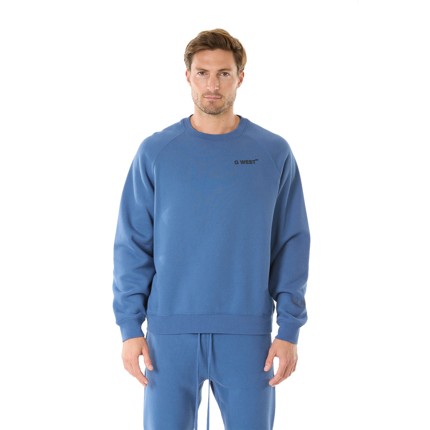 G WEST MENS LIFESTYLE PREMIUM CREW NECK SWEATSHIRT - TRUE NAVY