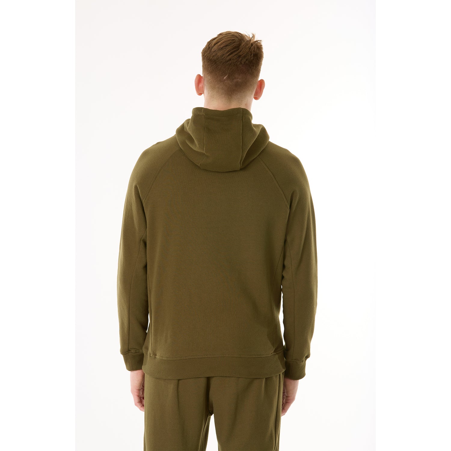 G WEST MENS FLEECE PULLOVER HOODIE - DARK OLIVE