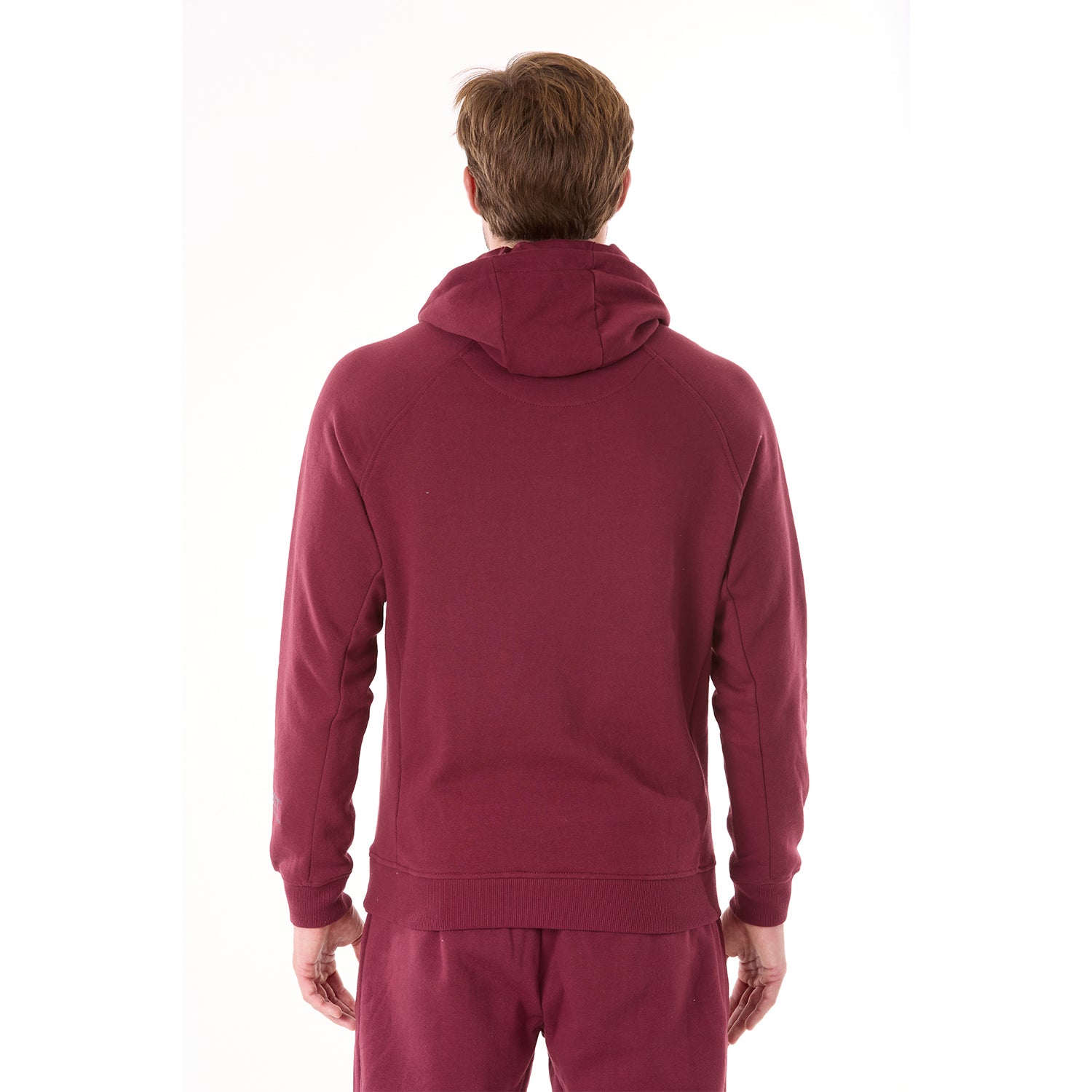 G WEST MENS FLEECE PULLOVER HOODIE - BURGUNDY