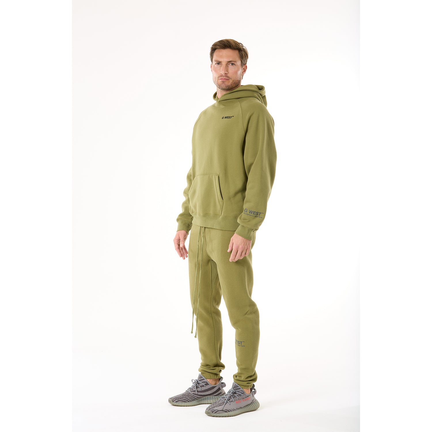 G WEST MENS LIFESTYLE PREMIUM PULLOVER HOODIE - CAPULET OLIVE