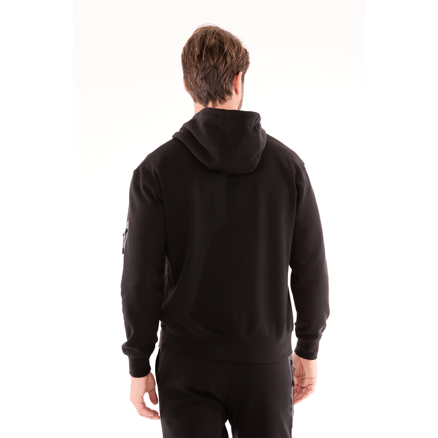 G WEST MENS FLEECE PULLOVER HOODIE - BLACK