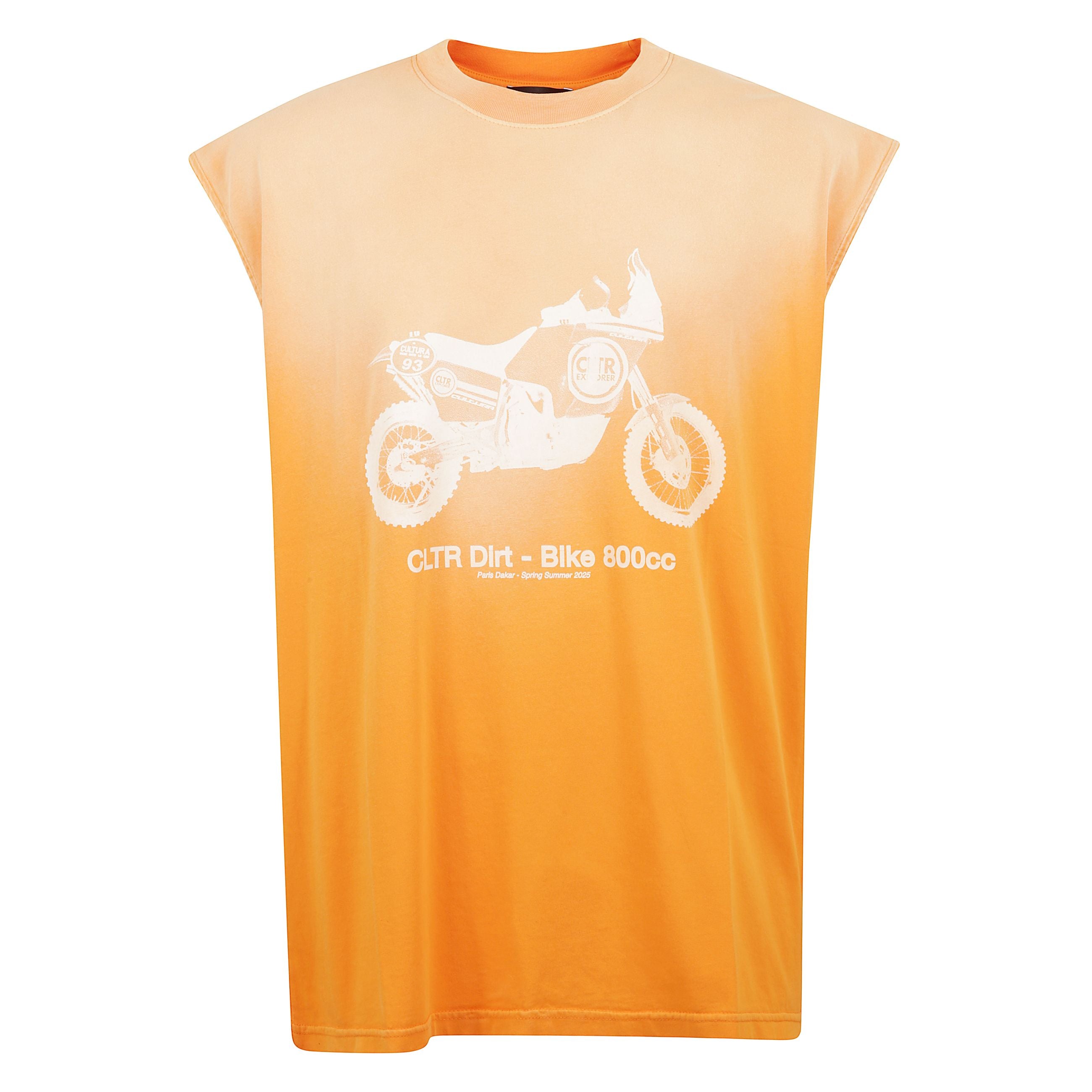 T-shirt desert tank a giromanica con stampa