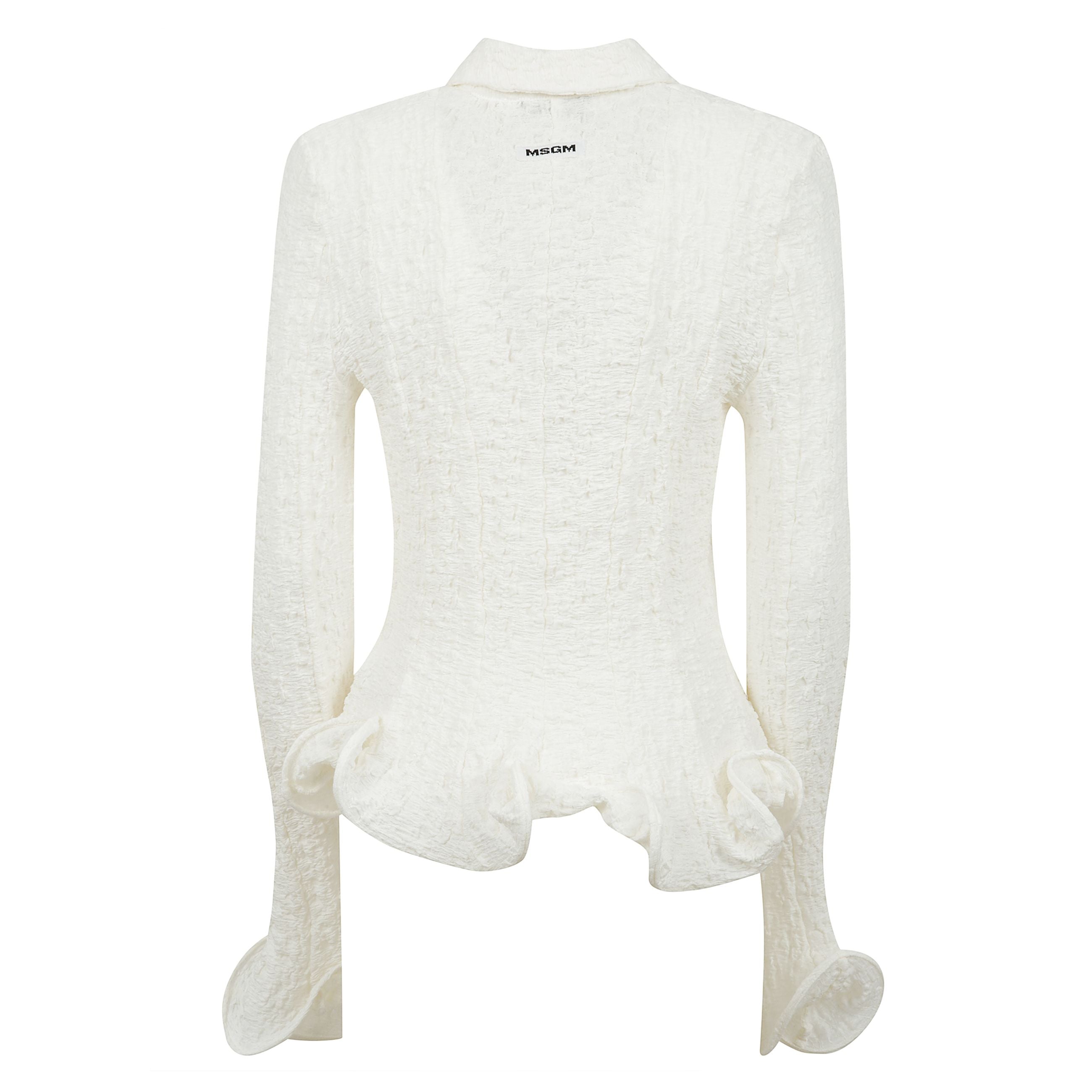 Camicia bianca con logo sul retro del collo.