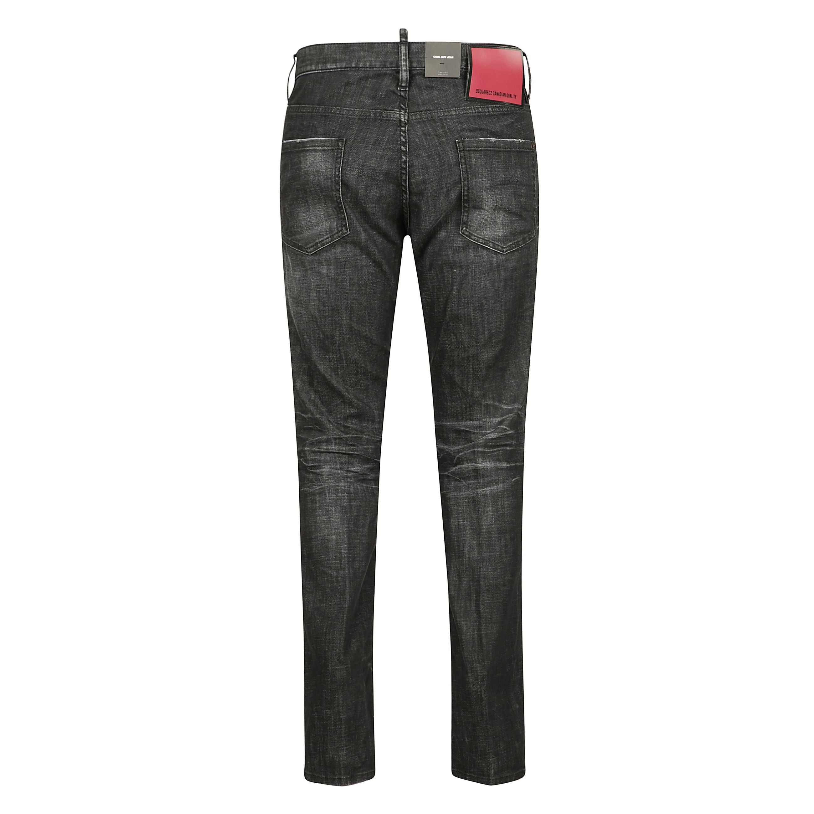 Pantaloni 5 tasche in denim con chiusura a bottone e patch retro logo in pelle