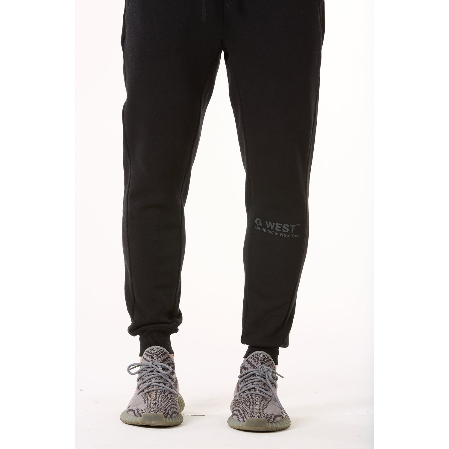 G WEST MENS FLEECE JOGGER PANTS - JET BLACK
